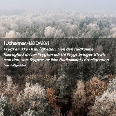 Picture 02 - 1 Johannes 4:18 DA1871 - Frygt er ikke i Kærligheden, men den fuldkomne - Bible Verse Picture