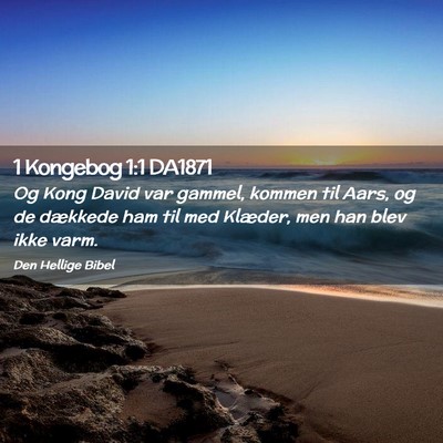 Picture 02 - 1 Kongebog 1:1 DA1871 - Og Kong David var gammel, kommen til Aars, og de - Bible Verse Picture