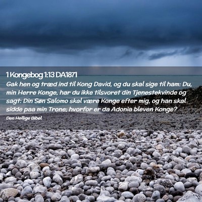 Picture 02 - 1 Kongebog 1:13 DA1871 - Gak hen og træd ind til Kong David, og du skal - Bible Verse Picture