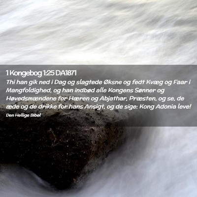 Picture 02 - 1 Kongebog 1:25 DA1871 - Thi han gik ned i Dag og slagtede Øksne og fedt - Bible Verse Picture