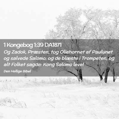 Picture 02 - 1 Kongebog 1:39 DA1871 - Og Zadok, Præsten, tog Oliehornet af Paulunet og - Bible Verse Picture