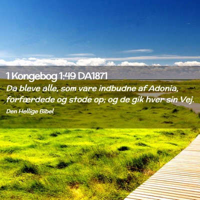 Picture 02 - 1 Kongebog 1:49 DA1871 - Da bleve alle, som vare indbudne af Adonia, - Bible Verse Picture