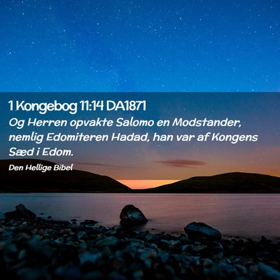 Picture 02 - 1 Kongebog 11:14 DA1871 - Og Herren opvakte Salomo en Modstander, nemlig - Bible Verse Picture