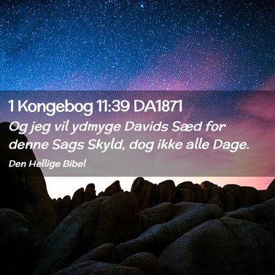 Picture 02 - 1 Kongebog 11:39 DA1871 - Og jeg vil ydmyge Davids Sæd for denne Sags - Bible Verse Picture