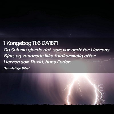 Picture 02 - 1 Kongebog 11:6 DA1871 - Og Salomo gjorde det, som var ondt for Herrens - Bible Verse Picture