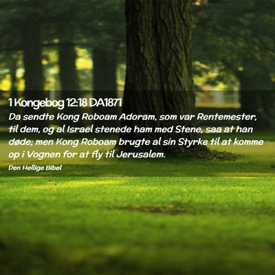 Picture 02 - 1 Kongebog 12:18 DA1871 - Da sendte Kong Roboam Adoram, som var - Bible Verse Picture