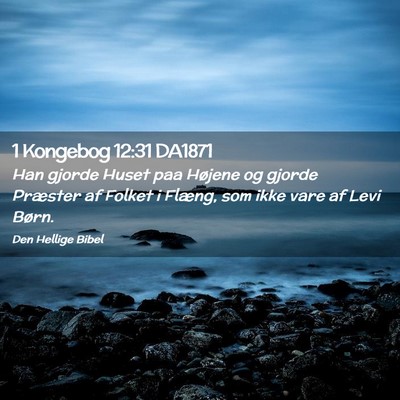 Picture 02 - 1 Kongebog 12:31 DA1871 - Han gjorde Huset paa Højene og gjorde Præster - Bible Verse Picture