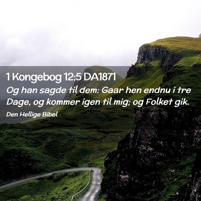 Picture 02 - 1 Kongebog 12:5 DA1871 - Og han sagde til dem: Gaar hen endnu i tre Dage, - Bible Verse Picture
