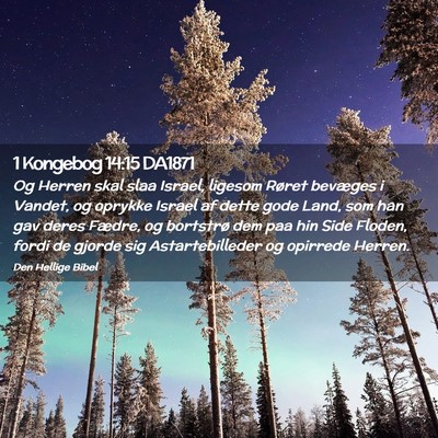 Picture 02 - 1 Kongebog 14:15 DA1871 - Og Herren skal slaa Israel, ligesom Røret - Bible Verse Picture