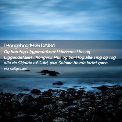Picture 02 - 1 Kongebog 14:26 DA1871 - Og han tog Liggendefæet i Herrens Hus og - Bible Verse Picture