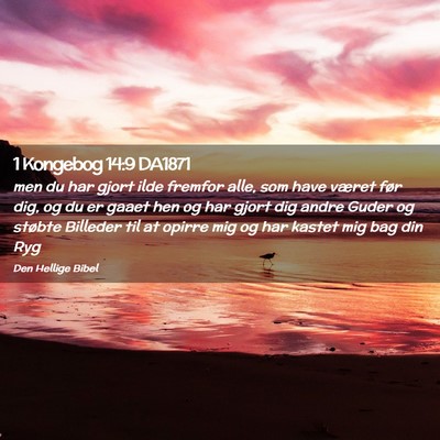 Picture 02 - 1 Kongebog 14:9 DA1871 - men du har gjort ilde fremfor alle, som have - Bible Verse Picture