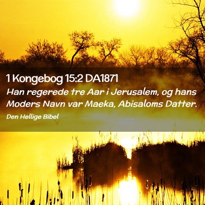 Picture 02 - 1 Kongebog 15:2 DA1871 - Han regerede tre Aar i Jerusalem, og hans Moders - Bible Verse Picture