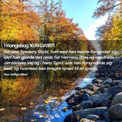 Picture 02 - 1 Kongebog 16:19 DA1871 - for sine Synders Skyld, hvormed han havde - Bible Verse Picture