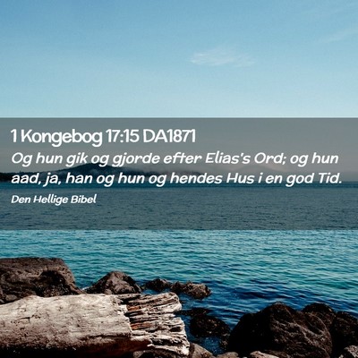 Picture 02 - 1 Kongebog 17:15 DA1871 - Og hun gik og gjorde efter Elias's Ord; og hun - Bible Verse Picture