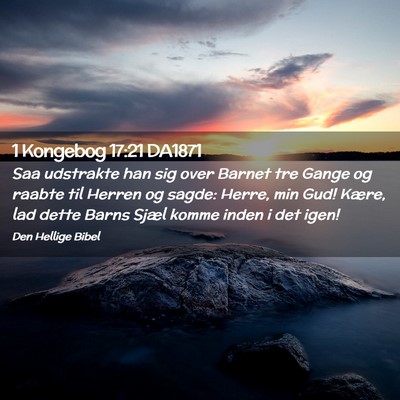 Picture 02 - 1 Kongebog 17:21 DA1871 - Saa udstrakte han sig over Barnet tre Gange og - Bible Verse Picture