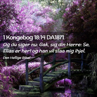 Picture 02 - 1 Kongebog 18:14 DA1871 - Og du siger nu: Gak, sig din Herre: Se, Elias er - Bible Verse Picture