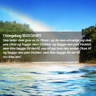 Picture 02 - 1 Kongebog 18:23 DA1871 - Saa lader dem give os to Okser, og de maa - Bible Verse Picture
