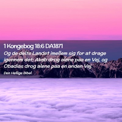Picture 02 - 1 Kongebog 18:6 DA1871 - Og de delte Landet imellem sig for at drage - Bible Verse Picture
