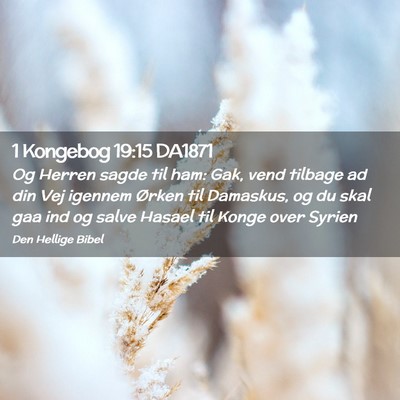 Picture 02 - 1 Kongebog 19:15 DA1871 - Og Herren sagde til ham: Gak, vend tilbage ad din - Bible Verse Picture