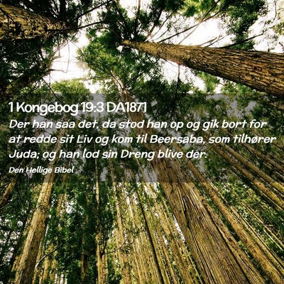 Picture 02 - 1 Kongebog 19:3 DA1871 - Der han saa det, da stod han op og gik bort for - Bible Verse Picture