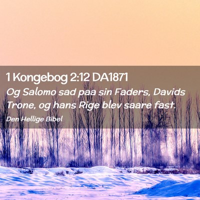 Picture 02 - 1 Kongebog 2:12 DA1871 - Og Salomo sad paa sin Faders, Davids Trone, og - Bible Verse Picture
