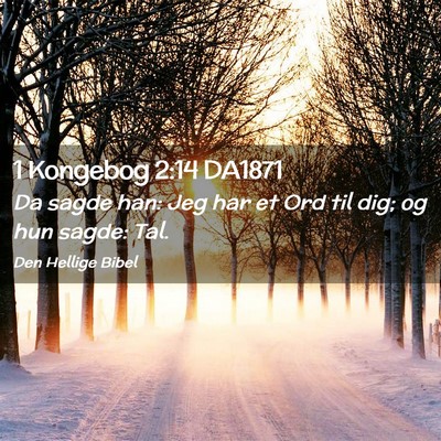 Picture 02 - 1 Kongebog 2:14 DA1871 - Da sagde han: Jeg har et Ord til dig; og hun - Bible Verse Picture
