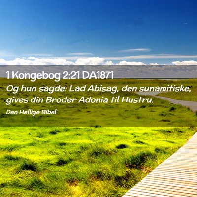 Picture 02 - 1 Kongebog 2:21 DA1871 - Og hun sagde: Lad Abisag, den sunamitiske, gives - Bible Verse Picture