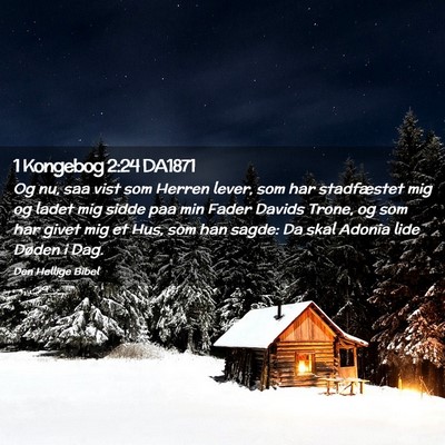 Picture 02 - 1 Kongebog 2:24 DA1871 - Og nu, saa vist som Herren lever, som har - Bible Verse Picture