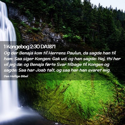 Picture 02 - 1 Kongebog 2:30 DA1871 - Og der Benaja kom til Herrens Paulun, da sagde - Bible Verse Picture