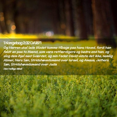 Picture 02 - 1 Kongebog 2:32 DA1871 - Og Herren skal lade Blodet komme tilbage paa hans - Bible Verse Picture