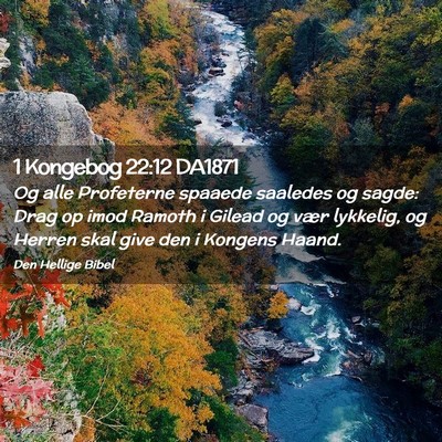 Picture 02 - 1 Kongebog 22:12 DA1871 - Og alle Profeterne spaaede saaledes og sagde: - Bible Verse Picture
