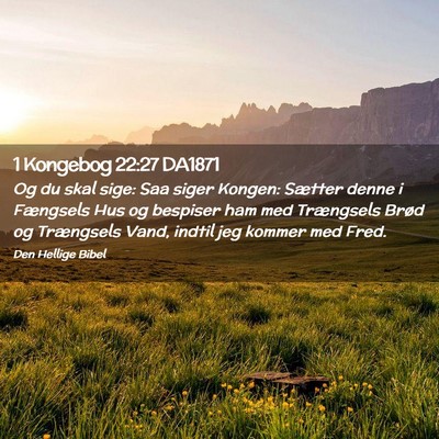 Picture 02 - 1 Kongebog 22:27 DA1871 - Og du skal sige: Saa siger Kongen: Sætter denne - Bible Verse Picture
