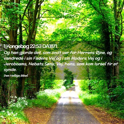 Picture 02 - 1 Kongebog 22:53 DA1871 - Og han gjorde det, som ondt var for Herrens - Bible Verse Picture