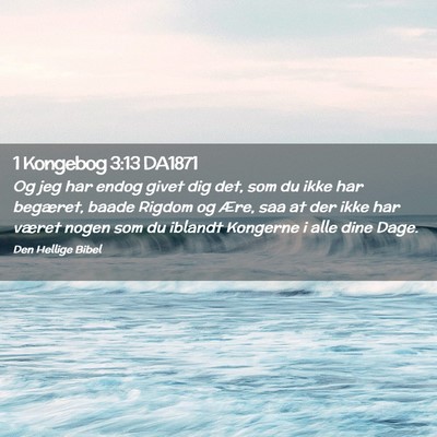 Picture 02 - 1 Kongebog 3:13 DA1871 - Og jeg har endog givet dig det, som du ikke har - Bible Verse Picture