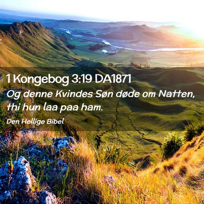 Picture 02 - 1 Kongebog 3:19 DA1871 - Og denne Kvindes Søn døde om Natten, thi hun - Bible Verse Picture