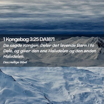 Picture 02 - 1 Kongebog 3:25 DA1871 - Da sagde Kongen: Deler det levende Barn i to - Bible Verse Picture