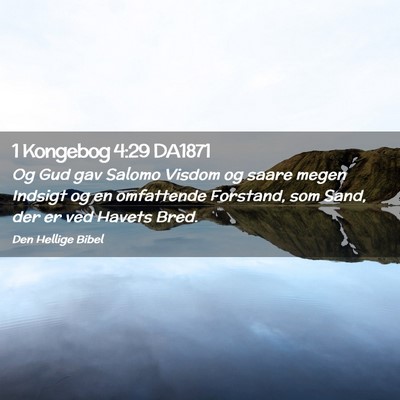 Picture 02 - 1 Kongebog 4:29 DA1871 - Og Gud gav Salomo Visdom og saare megen Indsigt - Bible Verse Picture