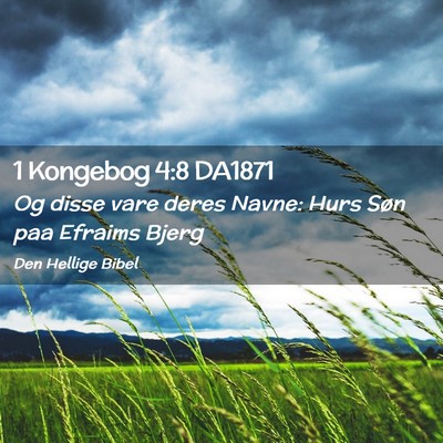 Picture 02 - 1 Kongebog 4:8 DA1871 - Og disse vare deres Navne: Hurs Søn paa Efraims - Bible Verse Picture