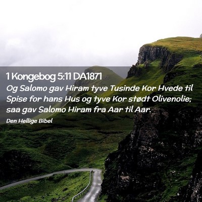 Picture 02 - 1 Kongebog 5:11 DA1871 - Og Salomo gav Hiram tyve Tusinde Kor Hvede til - Bible Verse Picture
