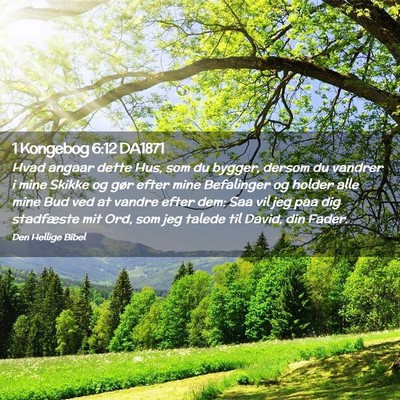 Picture 02 - 1 Kongebog 6:12 DA1871 - Hvad angaar dette Hus, som du bygger, dersom du - Bible Verse Picture