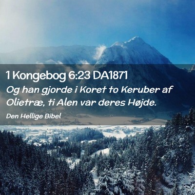 Picture 02 - 1 Kongebog 6:23 DA1871 - Og han gjorde i Koret to Keruber af Olietræ, ti - Bible Verse Picture