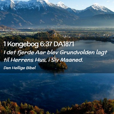 Picture 02 - 1 Kongebog 6:37 DA1871 - I det fjerde Aar blev Grundvolden lagt til - Bible Verse Picture