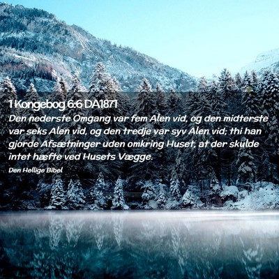 Picture 02 - 1 Kongebog 6:6 DA1871 - Den nederste Omgang var fem Alen vid, og den - Bible Verse Picture