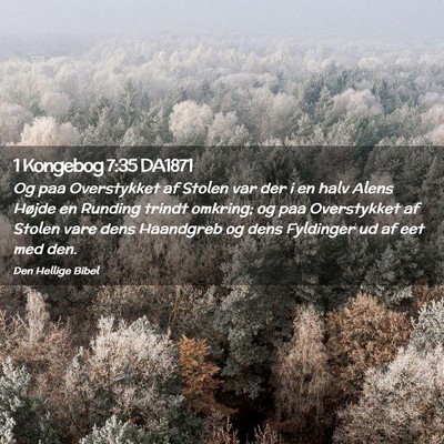 Picture 02 - 1 Kongebog 7:35 DA1871 - Og paa Overstykket af Stolen var der i en halv - Bible Verse Picture