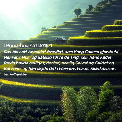 Picture 02 - 1 Kongebog 7:51 DA1871 - Saa blev alt Arbejdet færdigt, som Kong Salomo - Bible Verse Picture