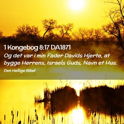 Picture 02 - 1 Kongebog 8:17 DA1871 - Og det var i min Fader Davids Hjerte, at bygge - Bible Verse Picture