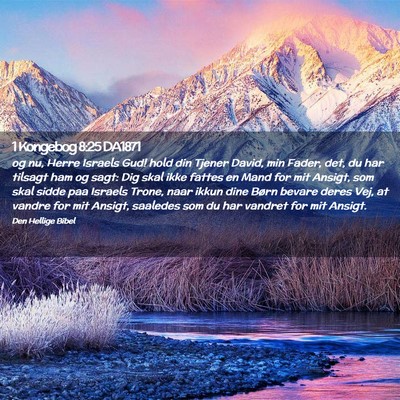 Picture 02 - 1 Kongebog 8:25 DA1871 - og nu, Herre Israels Gud! hold din Tjener David, - Bible Verse Picture