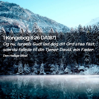 Picture 02 - 1 Kongebog 8:26 DA1871 - Og nu, Israels Gud! lad dog dit Ord staa fast, - Bible Verse Picture