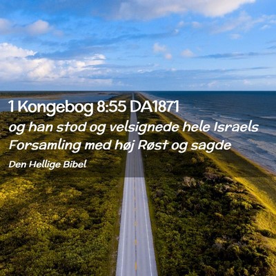 Picture 02 - 1 Kongebog 8:55 DA1871 - og han stod og velsignede hele Israels Forsamling - Bible Verse Picture