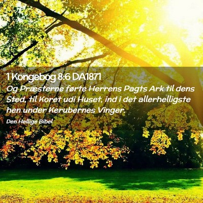 Picture 02 - 1 Kongebog 8:6 DA1871 - Og Præsterne førte Herrens Pagts Ark til dens - Bible Verse Picture